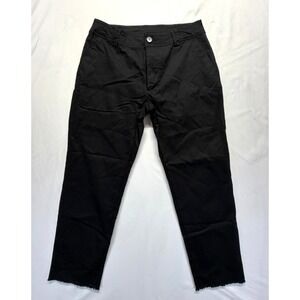 Civil Regime Pants Mens‎ 32 Black Graphic Print Snake Cotton Raw Hem Streetwear